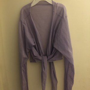 M Stevens Mesh Wrap Top Lavender- Womens M/L